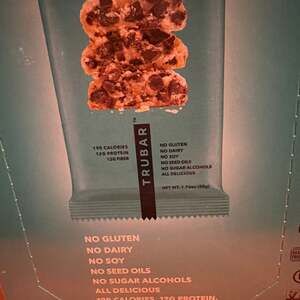 TRUBAR Plant Based Protein Bar Oh Oh Cookie Dough - (4) Boxes of 12 Bars